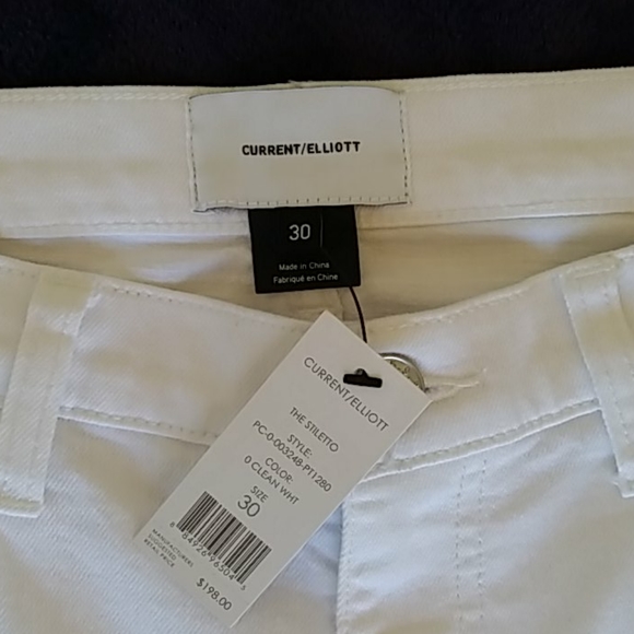 SOLD!!!Current Elliott white skinny jeans - Picture 3 of 12